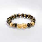 Feng Shui Bracelet - Pixiu Black Obsidian Bracelet for Wealth